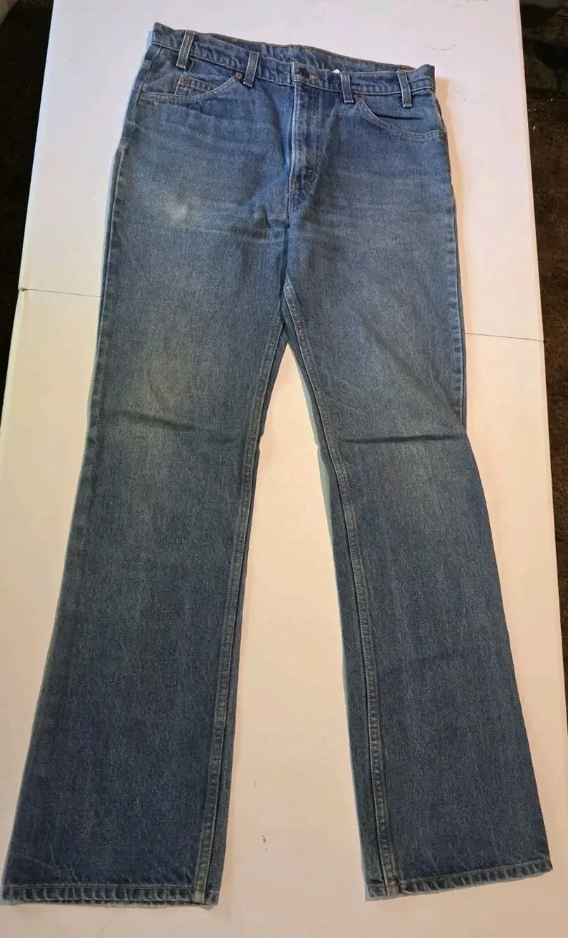 Levi’s 517 Orange Tab Blue Jeans Mens Size 36x36 Bootcut Made in USA